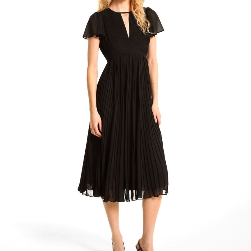 NWT Michael Kors Pleated Midi Georgette Dress